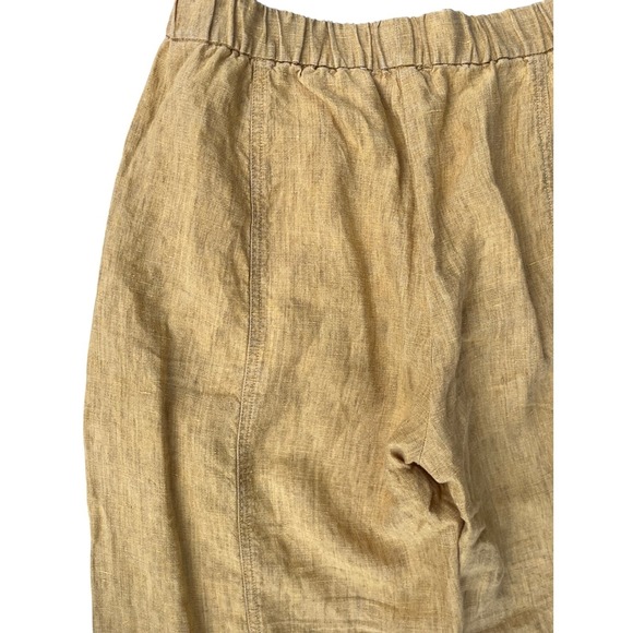 Eileen Fisher Delave Lantern Pants Mustard Cropped Wide-Leg Linen, Size XS - Picture 6 of 9